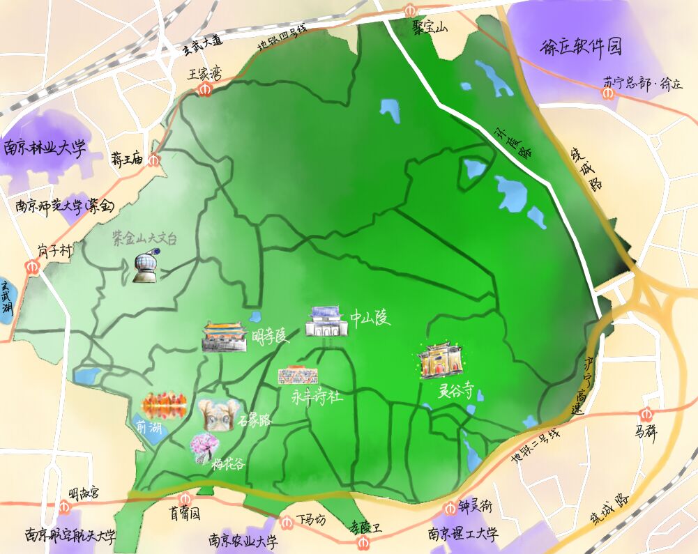 钟山风景区各季小众美景导览图
