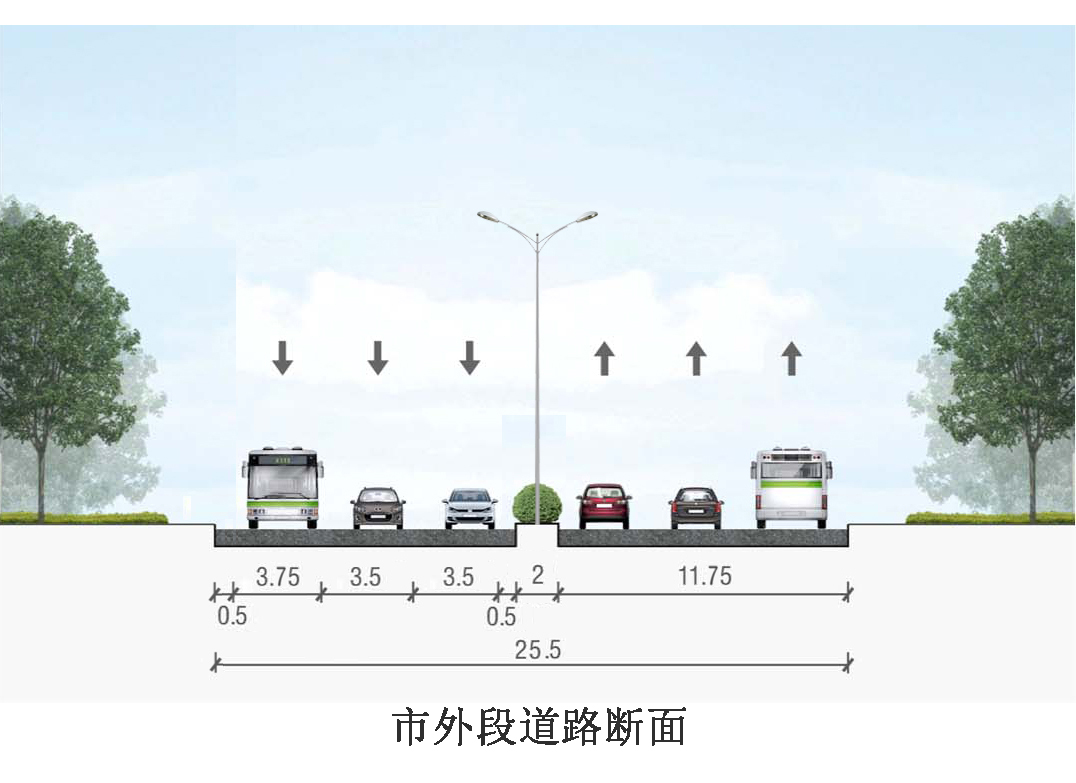 三幅路横断面图片