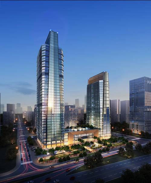 浙商大厦位于东莞南城总部经济核心,东莞大道第一排, 项目总